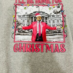 Gildan Gray Christmas T-Shirt with Red Jacket Design